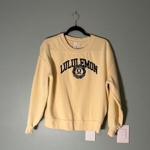 lululemon athletica Pale Yellow Crewneck Sweatshirt with Logo